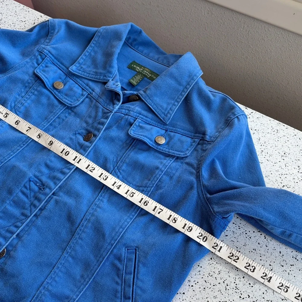 Blue denim twill jean jacket large broken-in breast pockets and side pockets - Picture 6 of 7